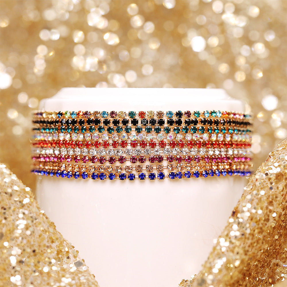 Wholesale Fancy Color Diamond Multicolor Stretch Bracelet