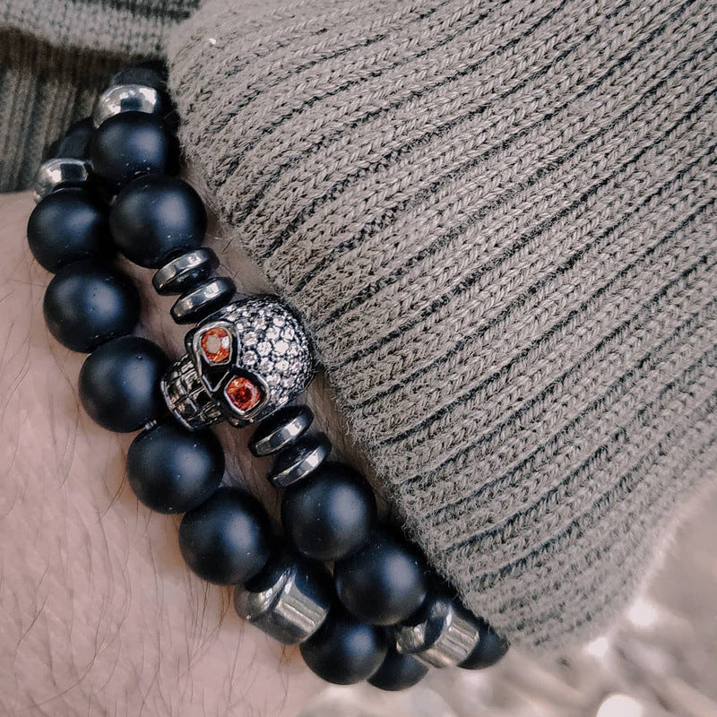 Wholesale New Men's Beaded Cross Bracelet Set