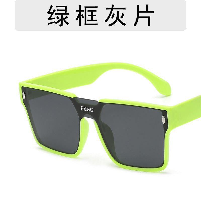Wholesale Retro One-piece Lens Large Frame Anti-UV Sunglasses