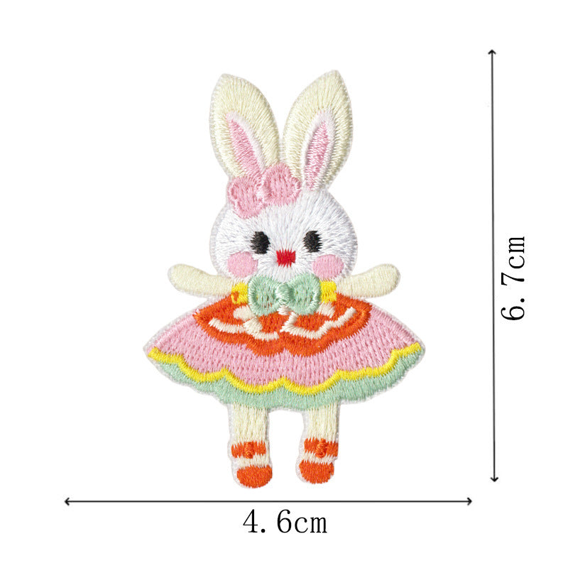 Wholesale 9 Piece Embroidered Rabbit Patch Set Cute Cartoon DIY Craft Supply For ets And Journals