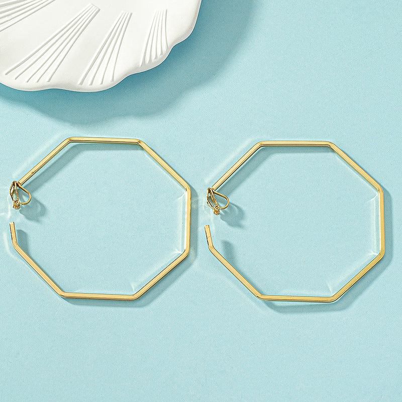 Wholesale Geometric Hoop Exaggerated Alloy Earrings