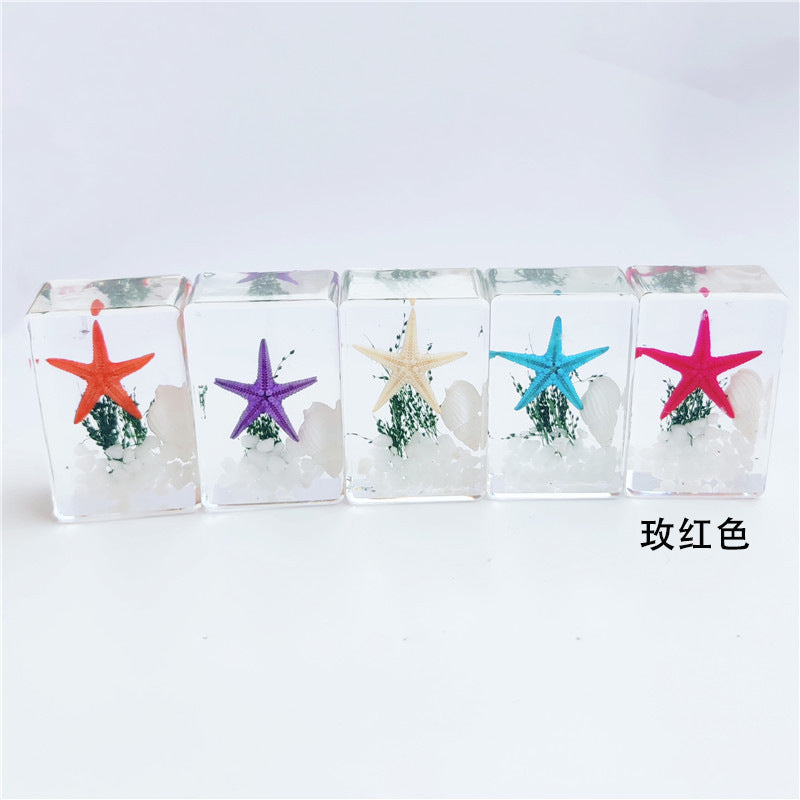 Wholesale 6pcs Starfish Specimen Resin Transparent Handmade Glue Ornaments