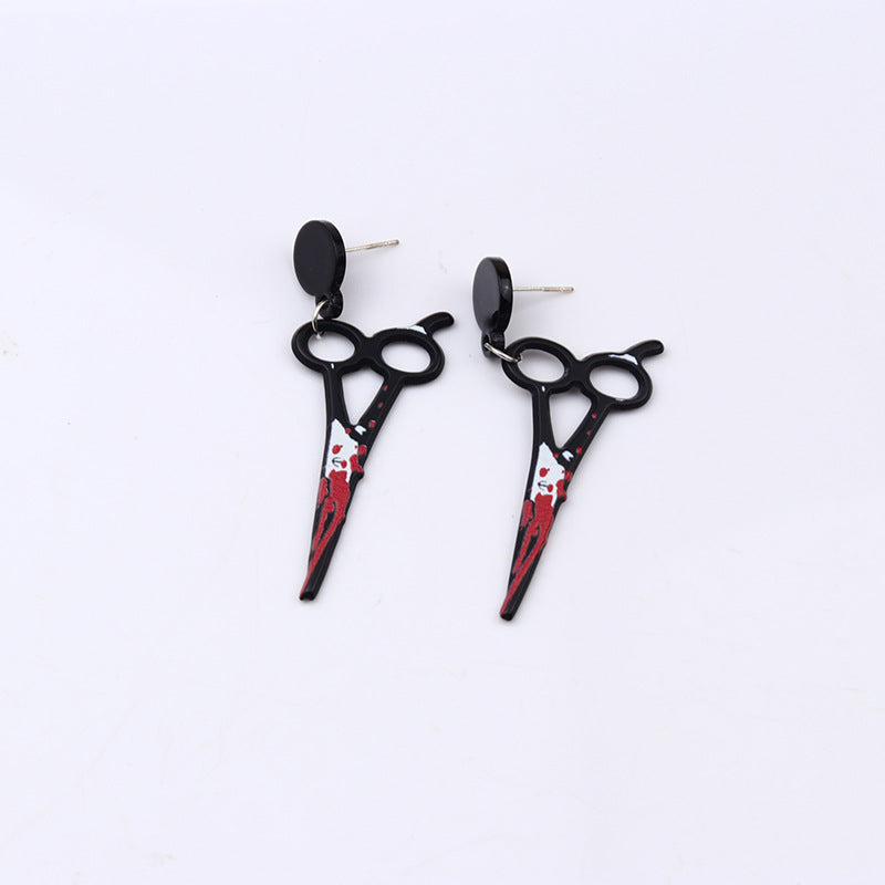 Wholesale Halloween Acrylic Print Blood Knife Earrings
