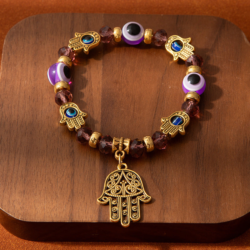 Wholesale Evil Eye Colorful Crystal Bracelet