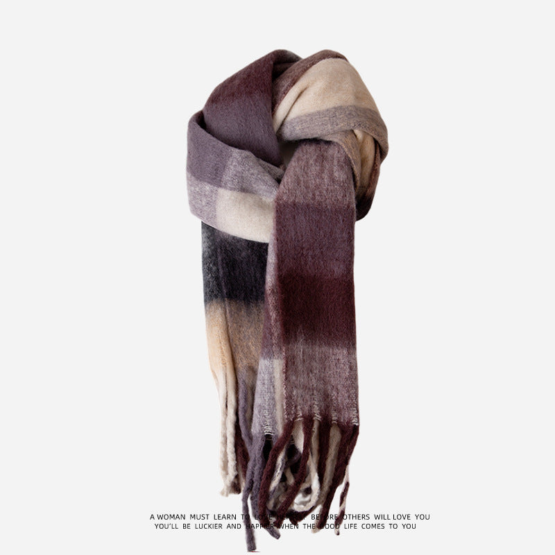 Wholesale Schoolgirl Rainbow Hairy Winter Versatile Scarf