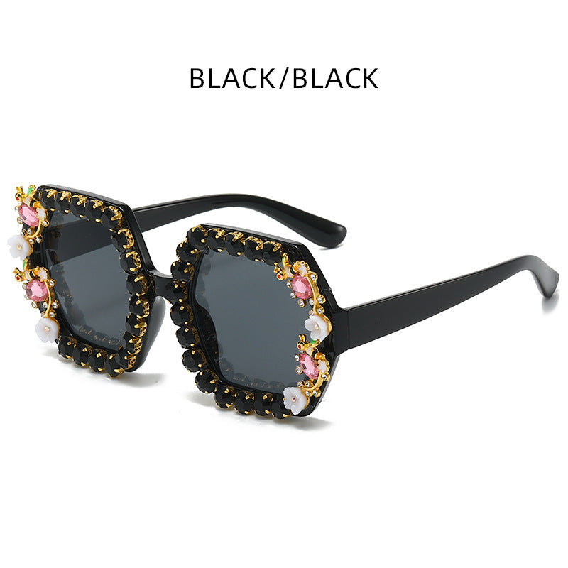 Wholesale Unisex Personalized Diamond Square Frame Sunglasses