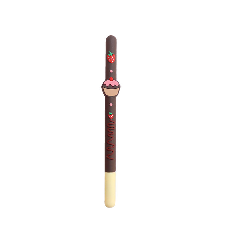 Wholesale Silicone Chocolate Stick Pattern Plastic Neutral Pen