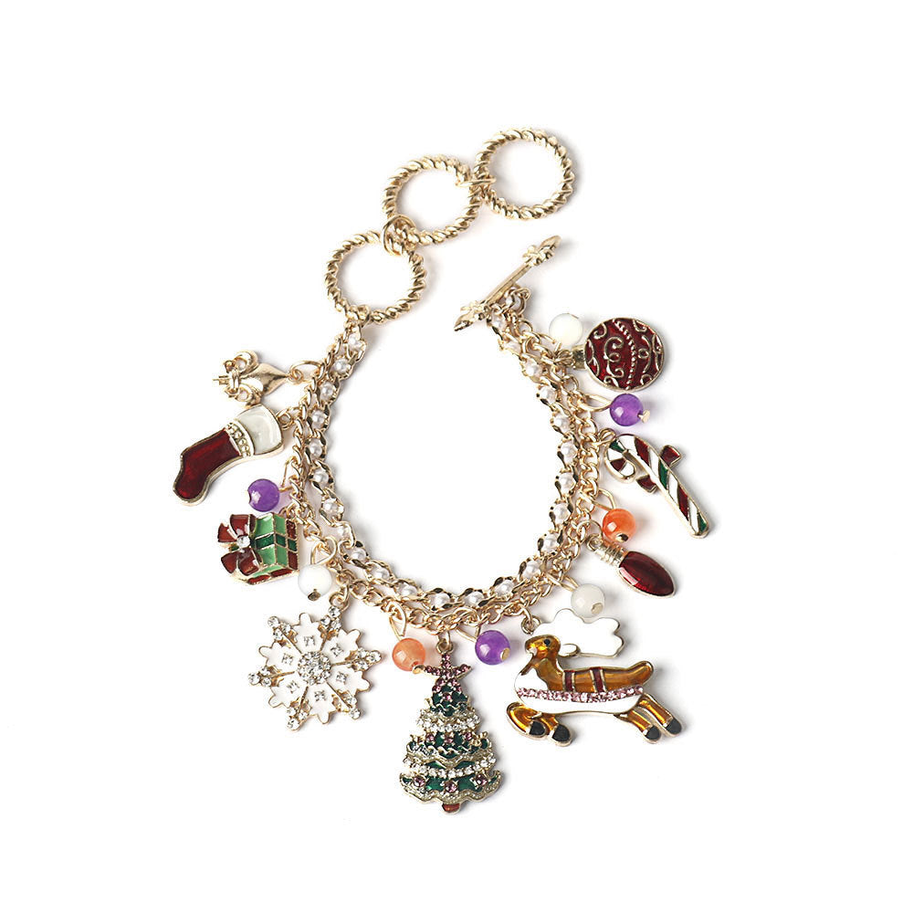 Wholesale Snowflake Reindeer Christmas Tree Fashion Creative Alloy Bracelet