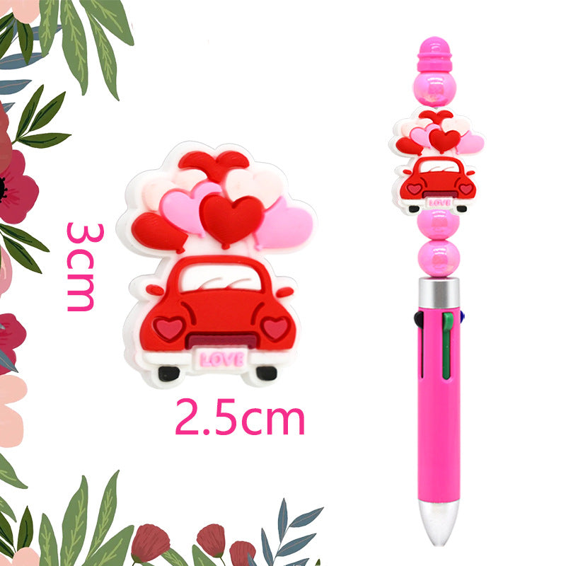 Wholesale Random100pcs LOVE  Beads Soft Rubber Focal Beads   Valentine' s Day