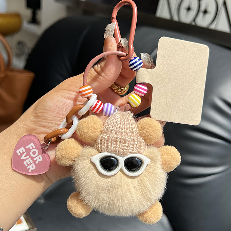 Wholesale Wholesale cute Rex rabbit fur briquettes bag pendants
