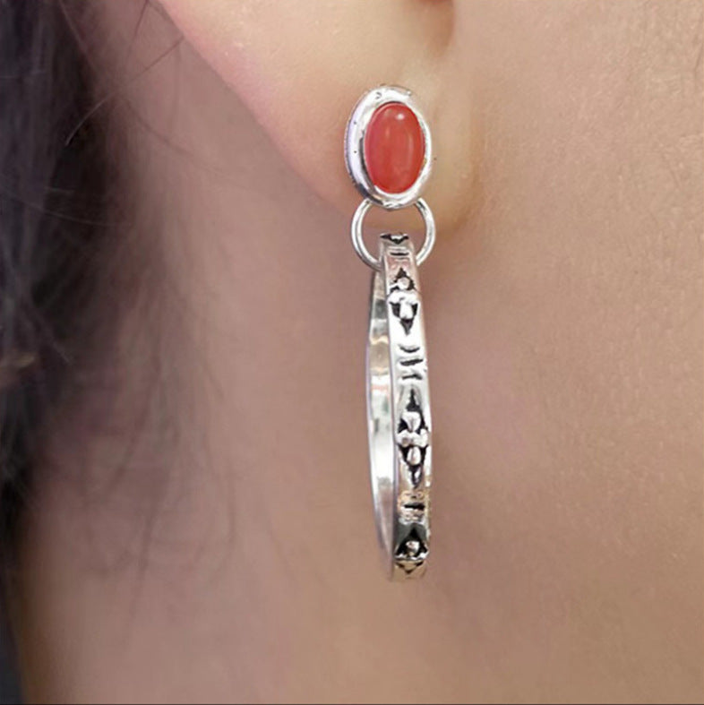 Wholesale Bohemian vintage agate turquoise earrings