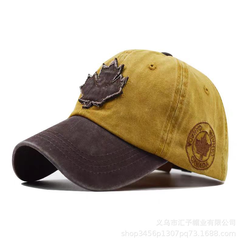 Wholesale New Canadian Maple Leaf Pattern Baseball Cap Men's and Women's Peaked Cap Pure Cotton Easiest for Match Peaked Cap
