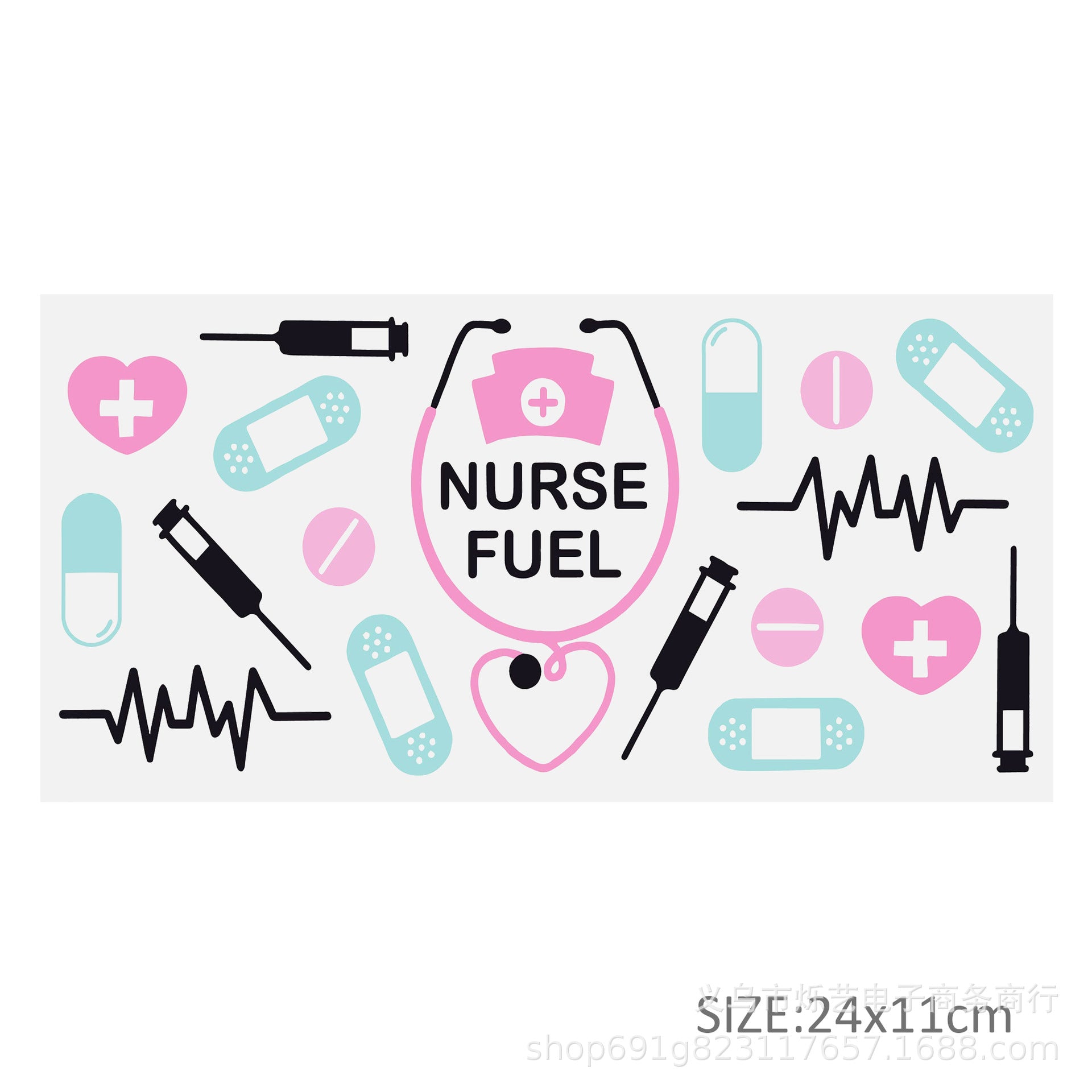 Wholesale 5pcs Nurse Medical Health 16oz Cup UV DTF Wraps