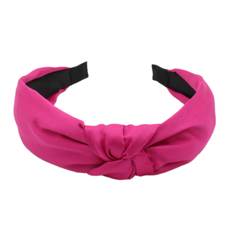 Wholesale Fabric Solid Color Cross Tie Headband