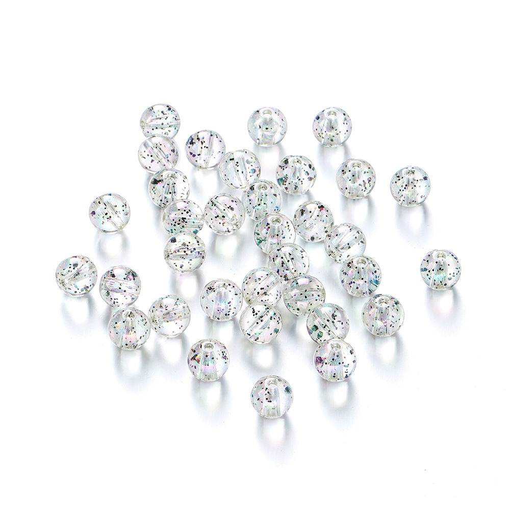 Wholesale 30pcs Acrylic 8-10mm Round Bead Sequin Straight Hole DIY Bead Beads