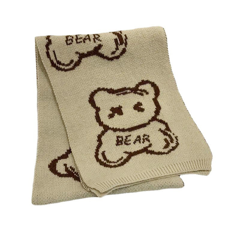 Wholesale Winter Thickened Imitation Cashmere Bear Scarves