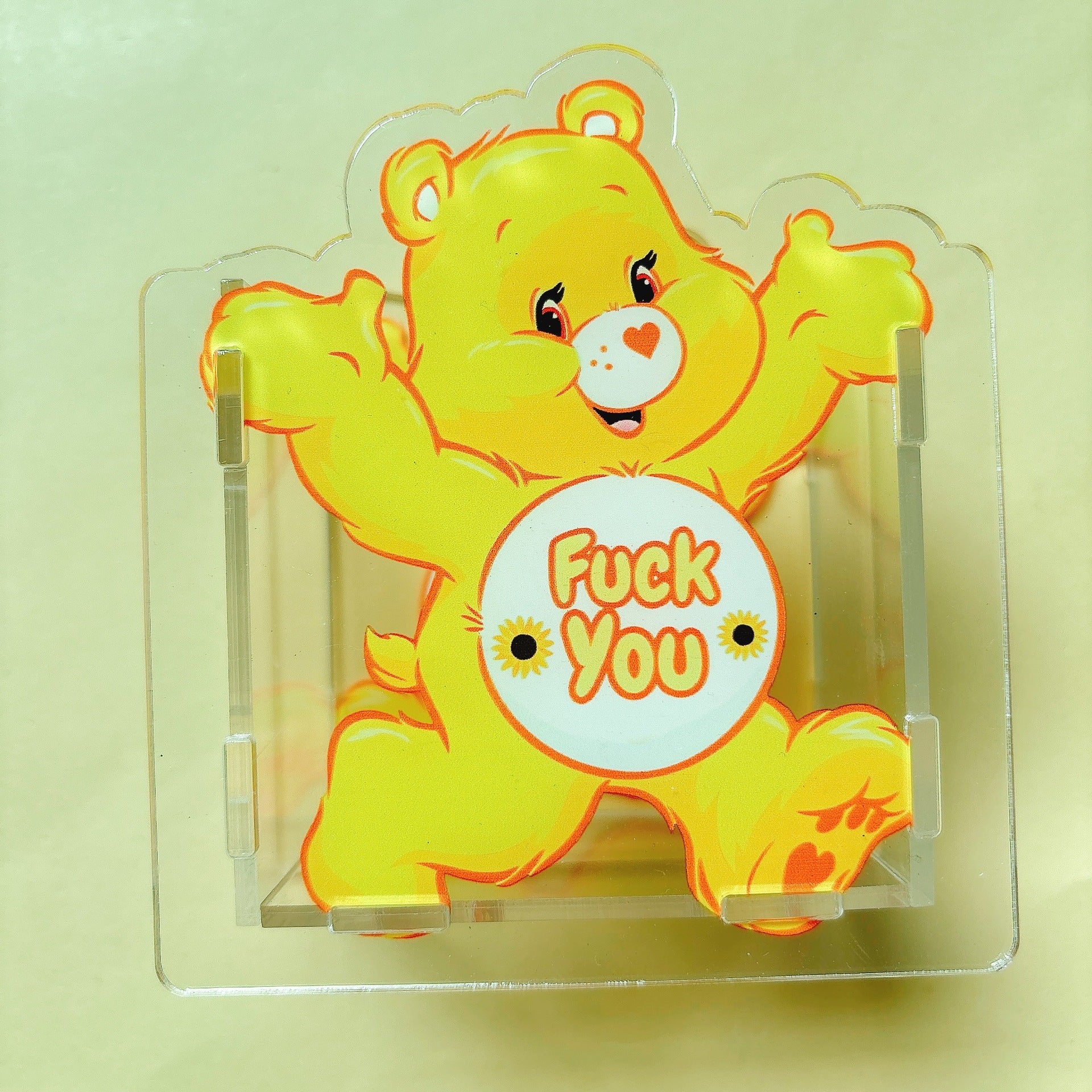 Wholesale Bear Acrylic Pen Stationery Box Creative Cosmetic Pen Storage 10cm