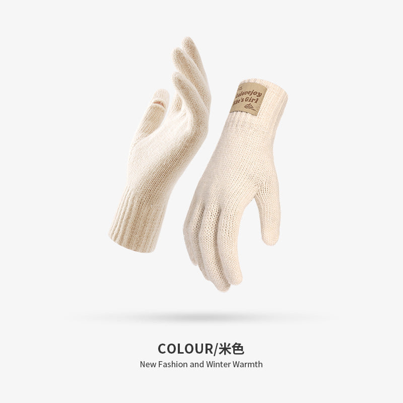 Wholesale Winter Knitted Wool Gloves Windproof and Cold-proof Flip-finger Touch Screen Warm Gloves