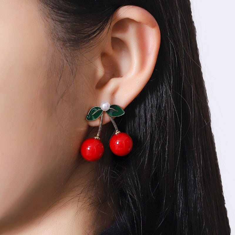 Wholesale Cherry cute red earrings