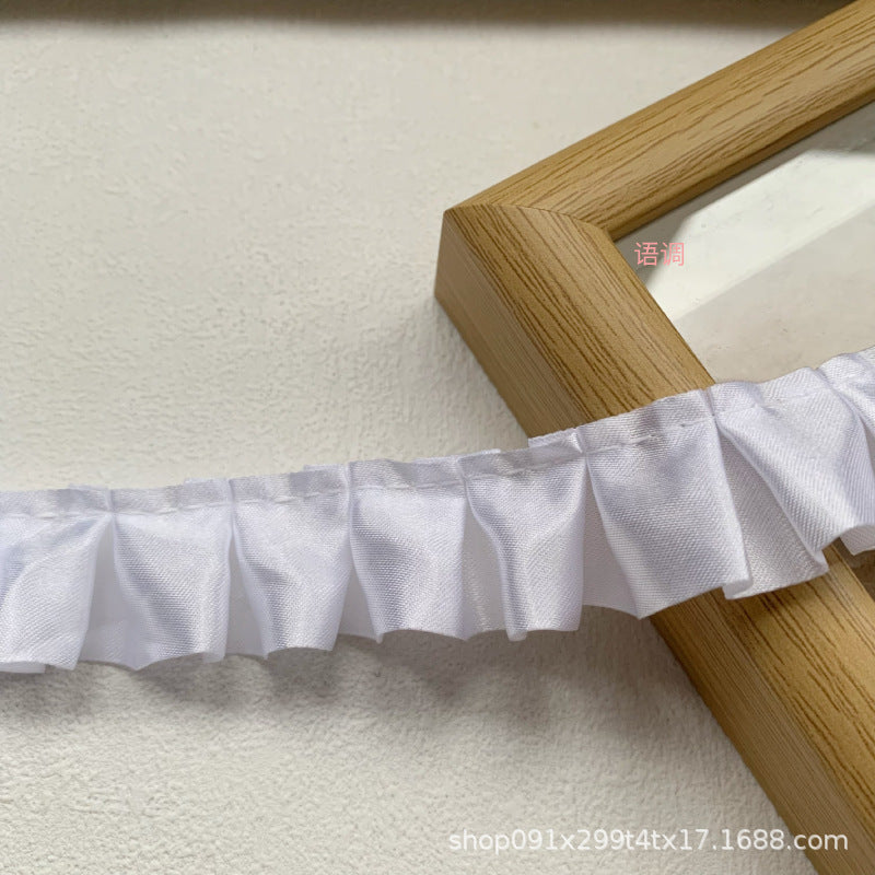 Wholesale 10pcs 2.5cm Satin Pleated Color Lace Baby Clothes Clothing Accessories Handmade Diy Cheering Fan Cartoon Material