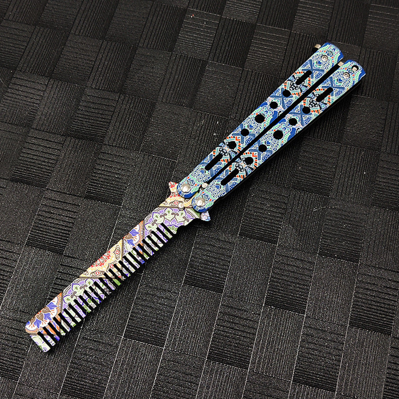 Wholesale Outdoor Camping Practice Knife Unbladed Butterfly Comb