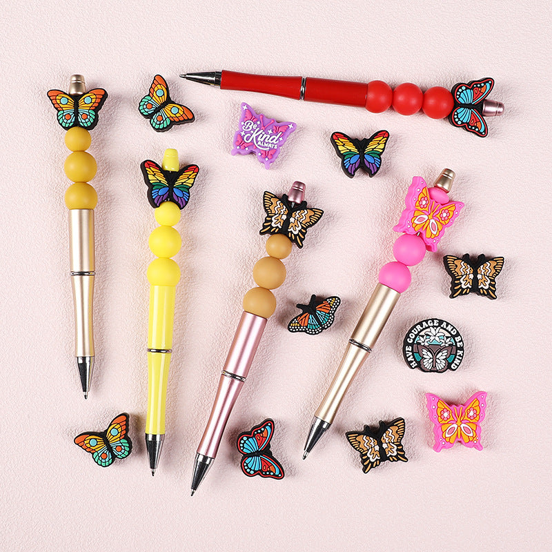 Wholesale 20pcs  Cartoon butterfly silicone beads  Focal Beads