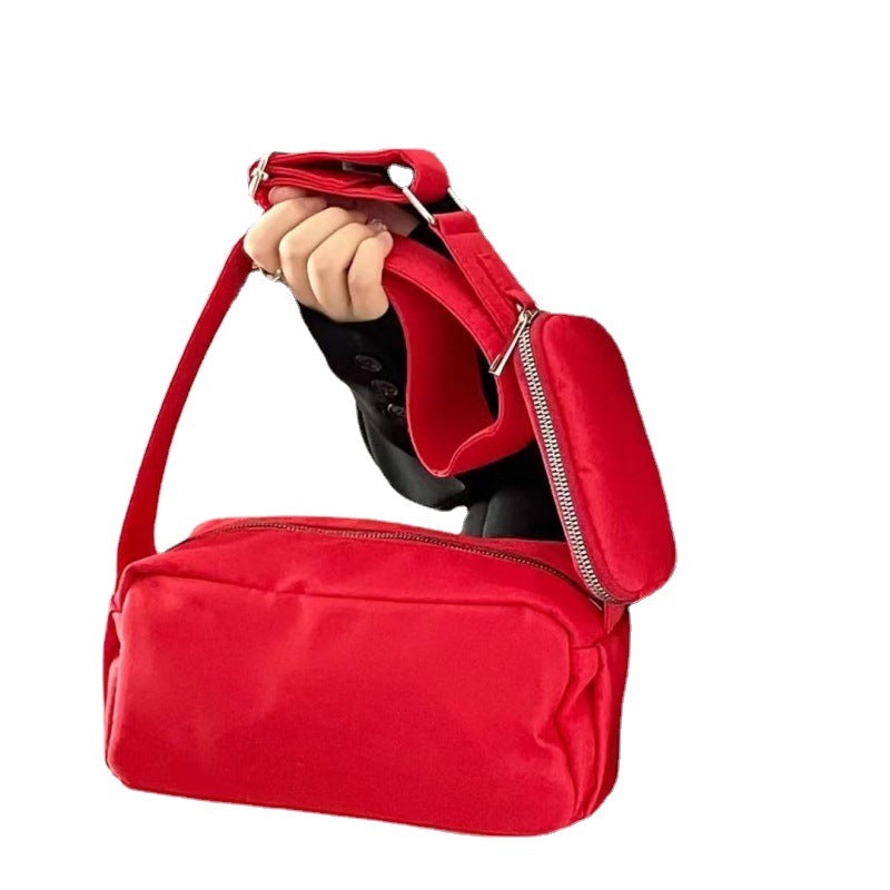 Wholesale Nylon Red Casual Bag Diagonal Small Shoulder Bag