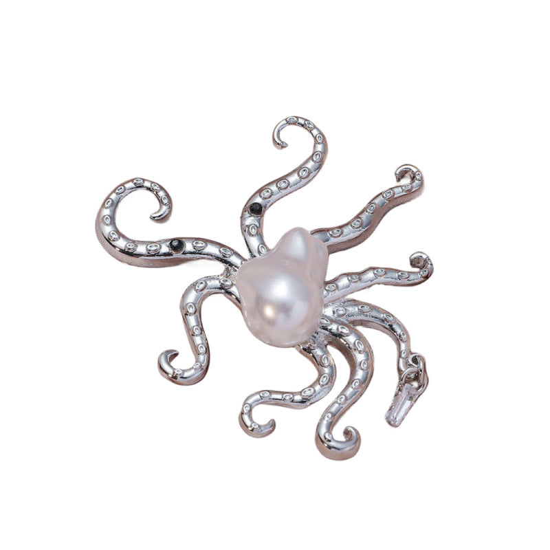 Wholesale Pearl Octopus Alloy Brooch