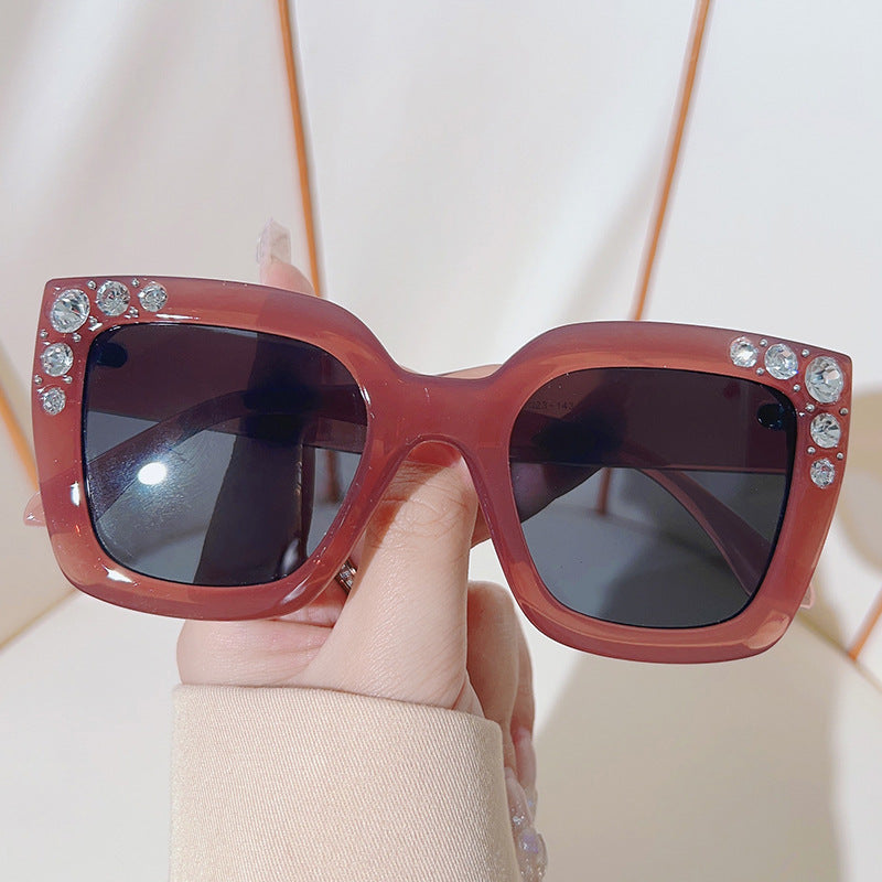 Wholesale Square Diamond Studded Fashion Sunglasses