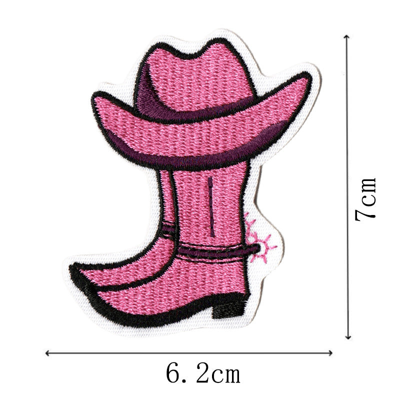 Wholesale Western Cowboy Party Cartoon Decoration Cute Patchwork Computer Embroidery Patch FS