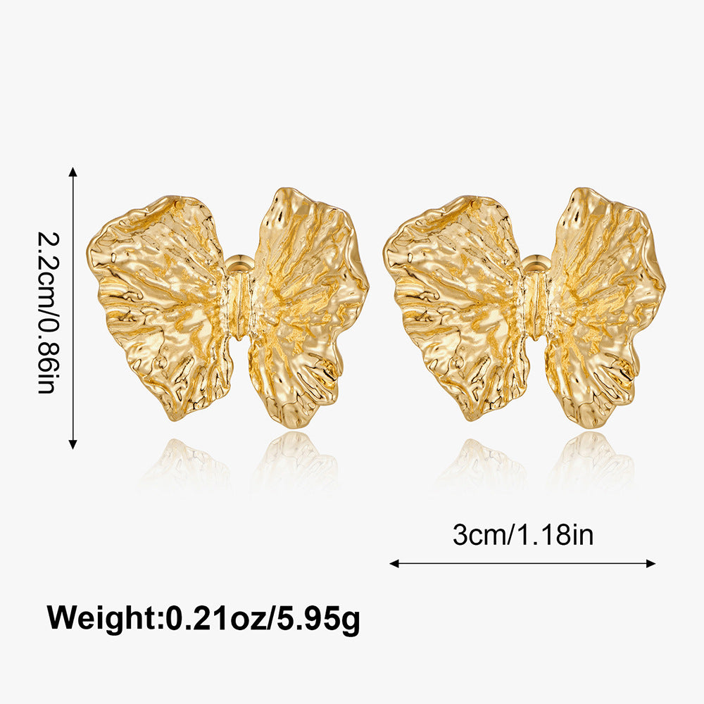 Wholesale Golden Ginkgo Leaf Alloy Leaf Earrings