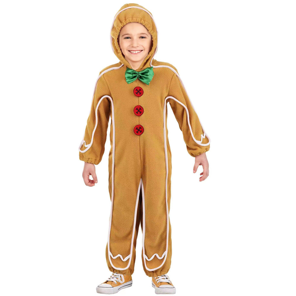 Wholesale New Christmas Gingerbread Man Halloween Costume Cosplay Jumpsuit