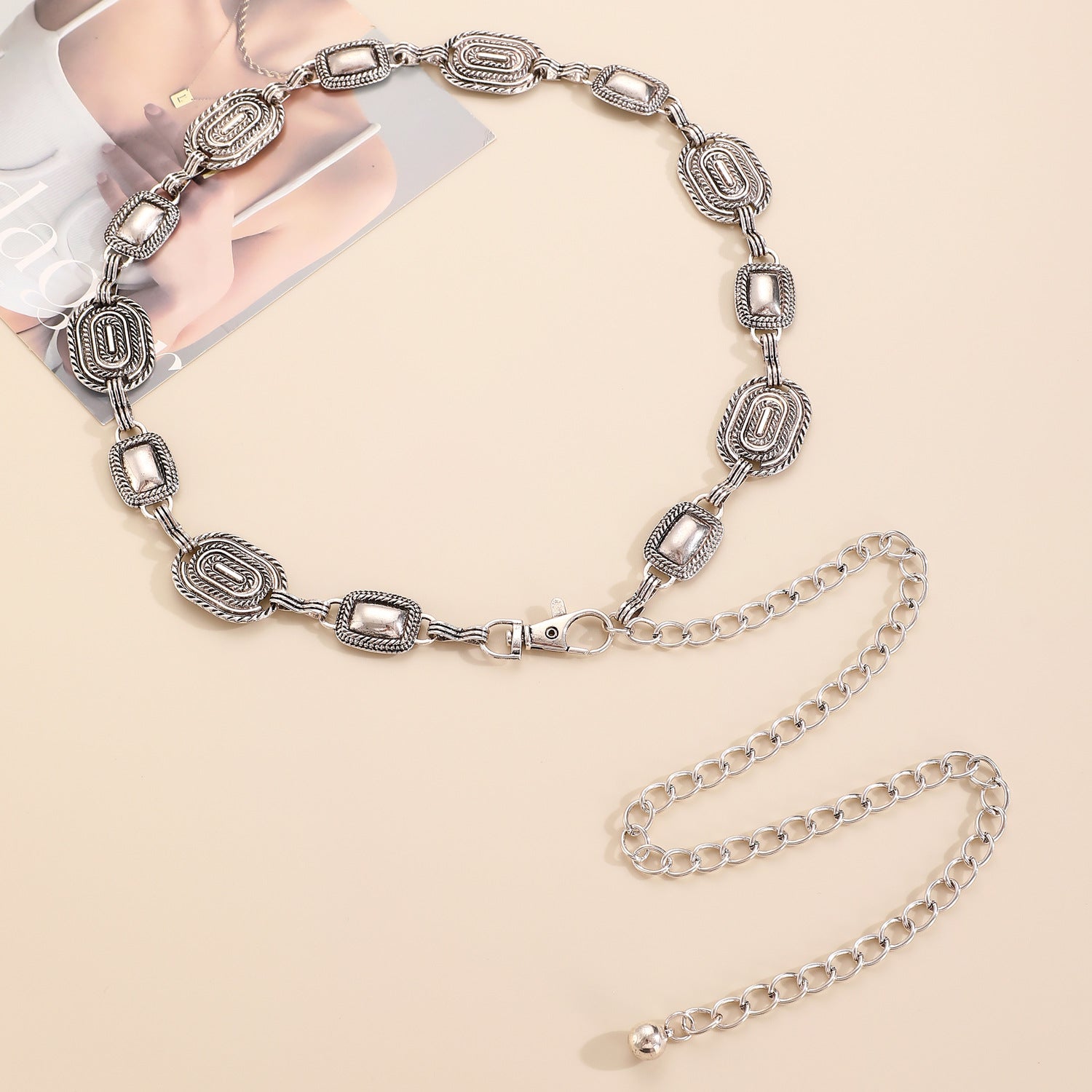 Wholesale Bohemian Ocean Style Metal Waist Chain For Women Starfish Heart Butterfly Charm Ancient Silver Finish Chic Dress Accessory