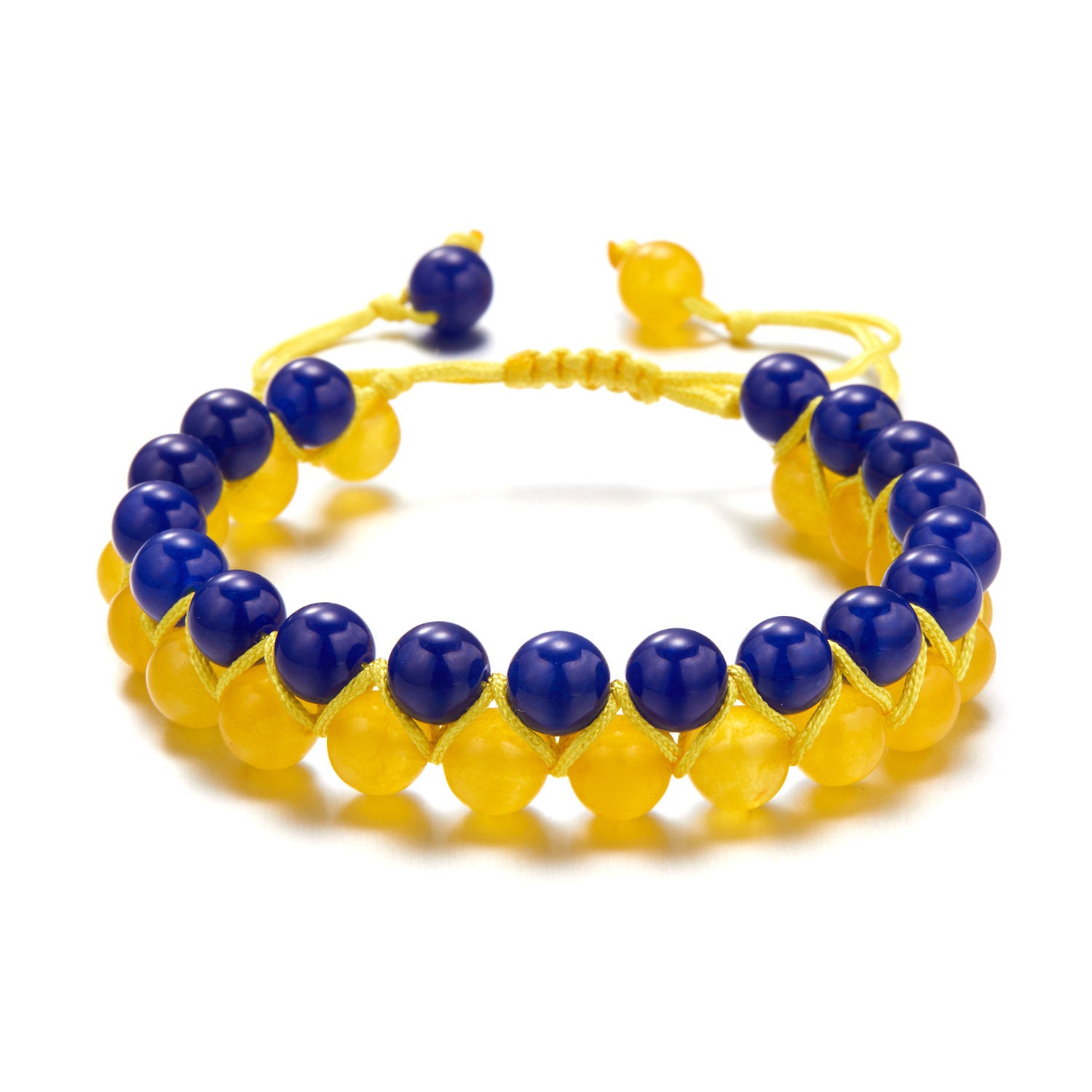 Wholesale Creative Beads Yellow Blue Handwoven Bracelet