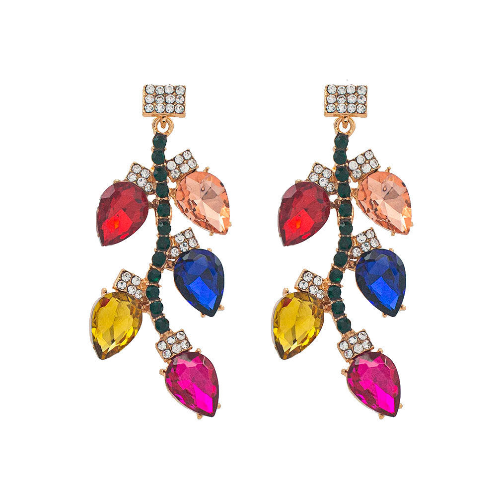 Wholesale Christmas Bulb Rhinestone Earrings