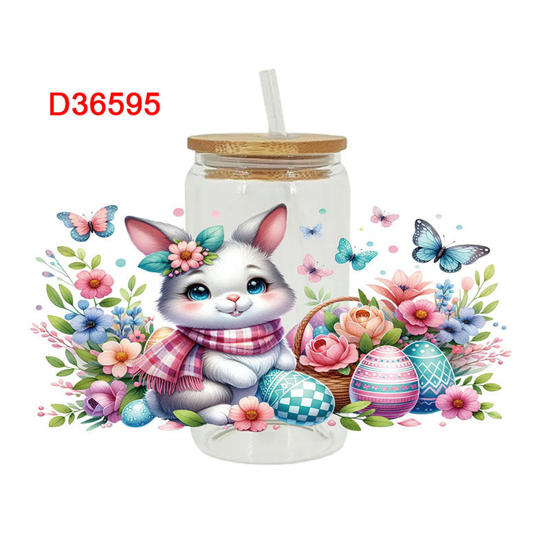 Wholesale UV transfer sticker for glass cups crystal label crystal sticker 16OZ UV DTF WRAPS
