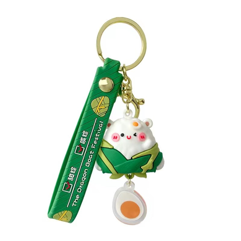 Wholesale Cartoon Creative Lovely Zongzi PVC Keychains