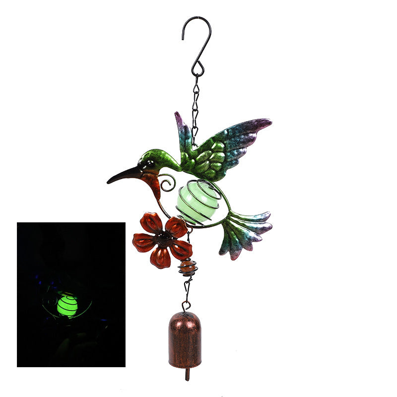 Wholesale Luminous bird wind chime fluorescent ultraviolet luminous ball metal bell pendant