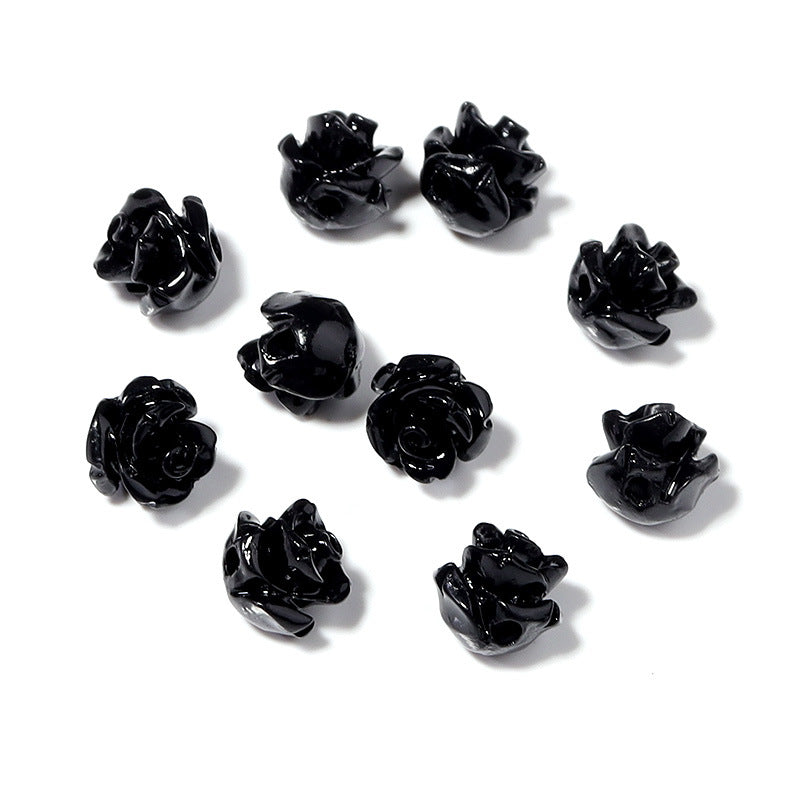 Wholesale 30pcs Colorful Lacquer Carving Powder Pressed Stereo Beads