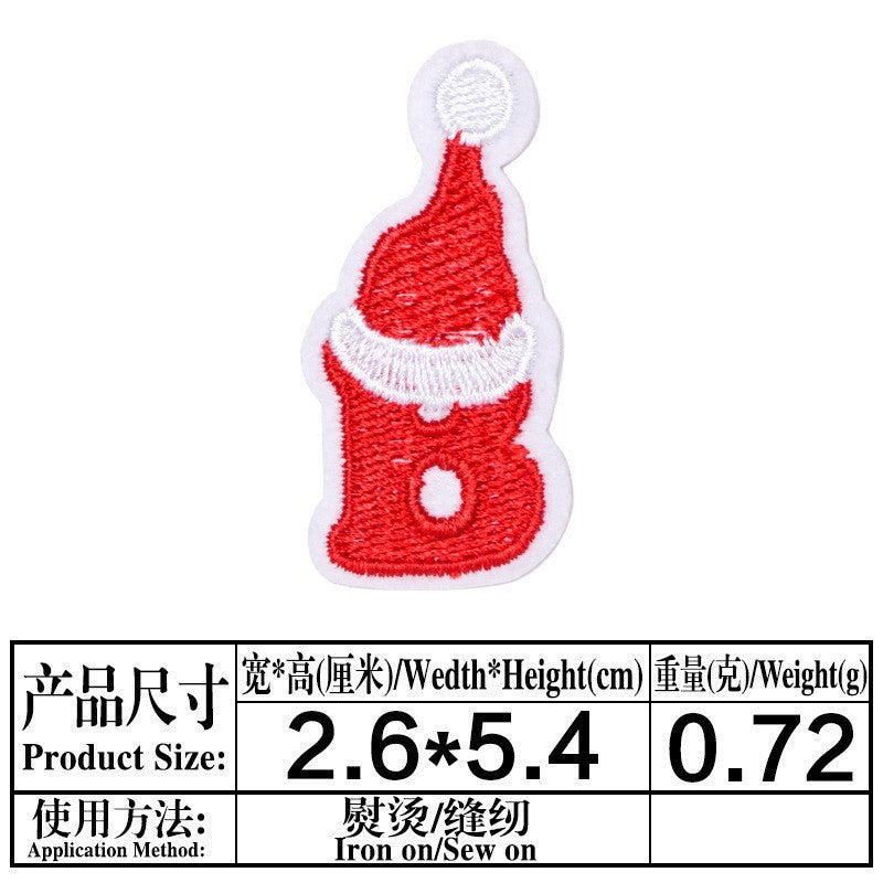 Wholesale Christmas 26 Letter Embroidery Patch Set Iron On DIY For Clothing Towels Gift