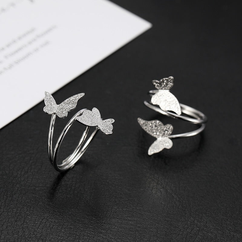 Wholesale two-color butterfly hollow creative ring alloy geometric accessories