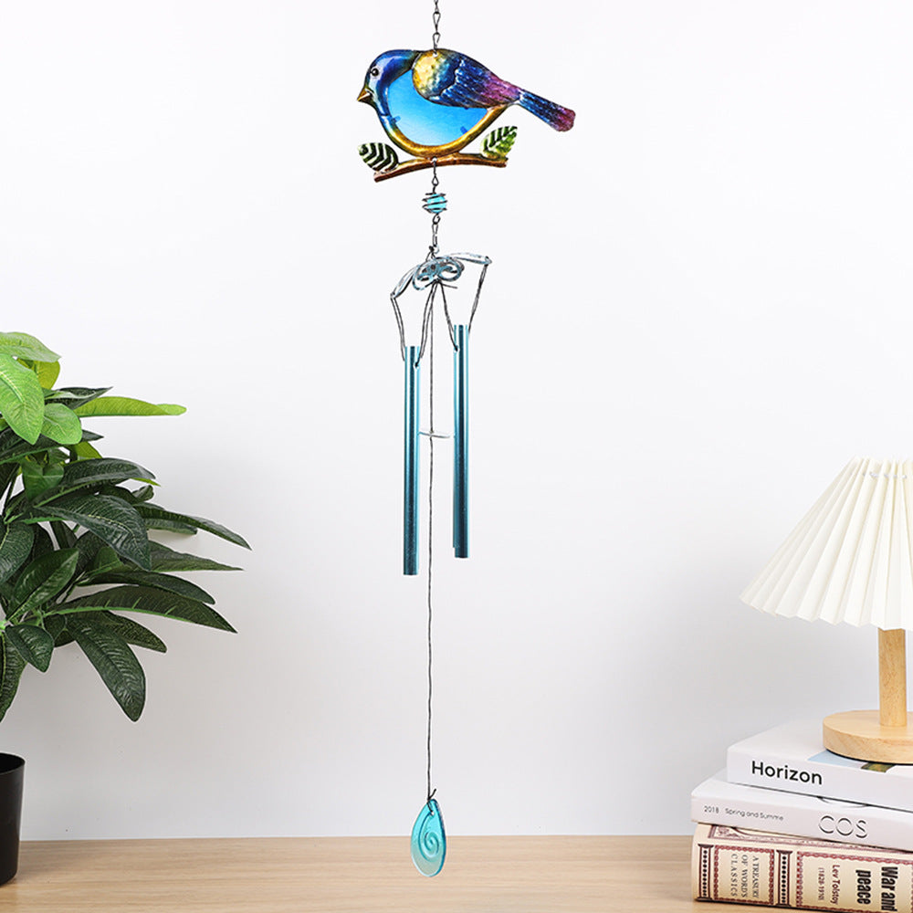Wholesale Bird Shaped Creative Metal Glass Painted Wind Chime