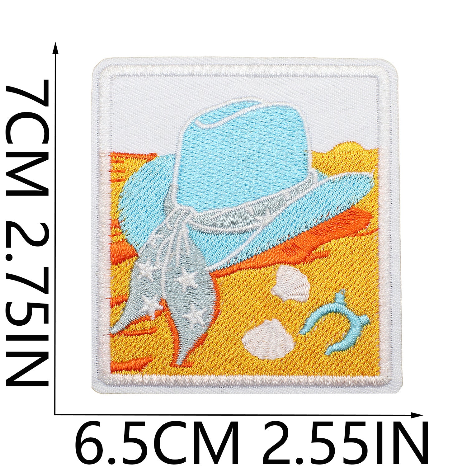 Wholesale Western Cowboy Shell Embroidered Patch Polyester Heat Transfer Applique For Clothing Casual Decorative Accent And Resale