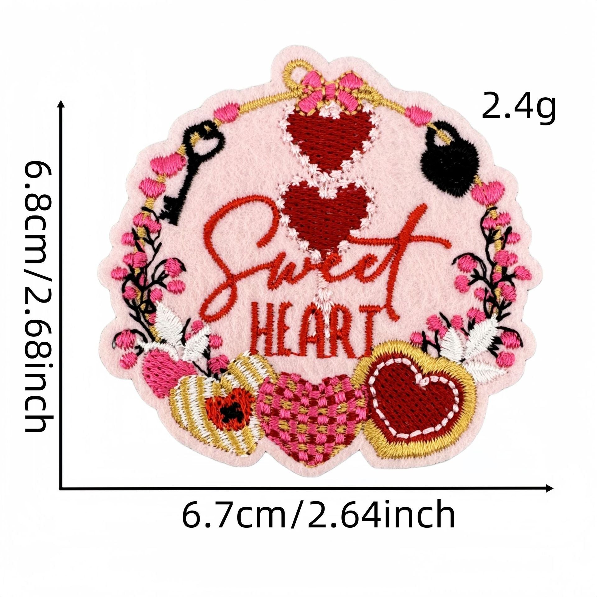 Wholesale Valentine' s Day Pink Love Cartoon Embroidery DIY Patches