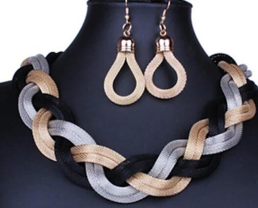 Wholesale Artificial Diamond Jewelry Set Necklace/Earrings