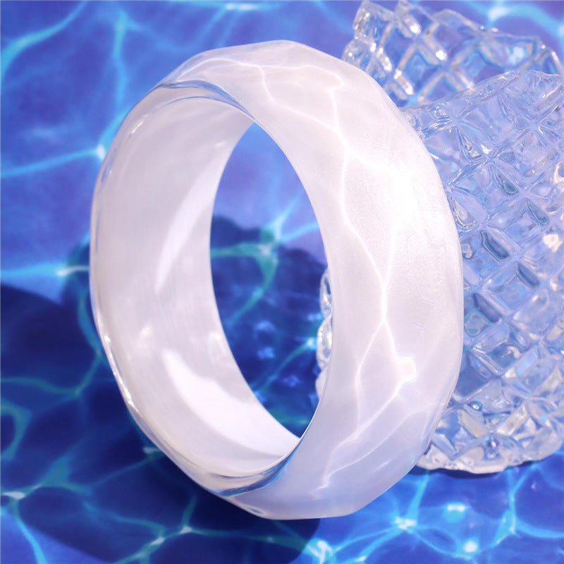 Wholesale Round Colorful Acrylic Bracelet Irregular Casual Round Jelly Color Resin Bracelet