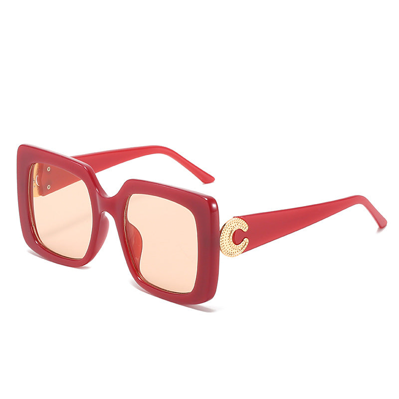 Wholesale Square Frame Trendy Natural Large Frame Sunglasses