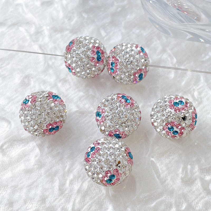 Wholesale Contrasting Black Pink and White Leopard Print Acrylic Diamond Beads