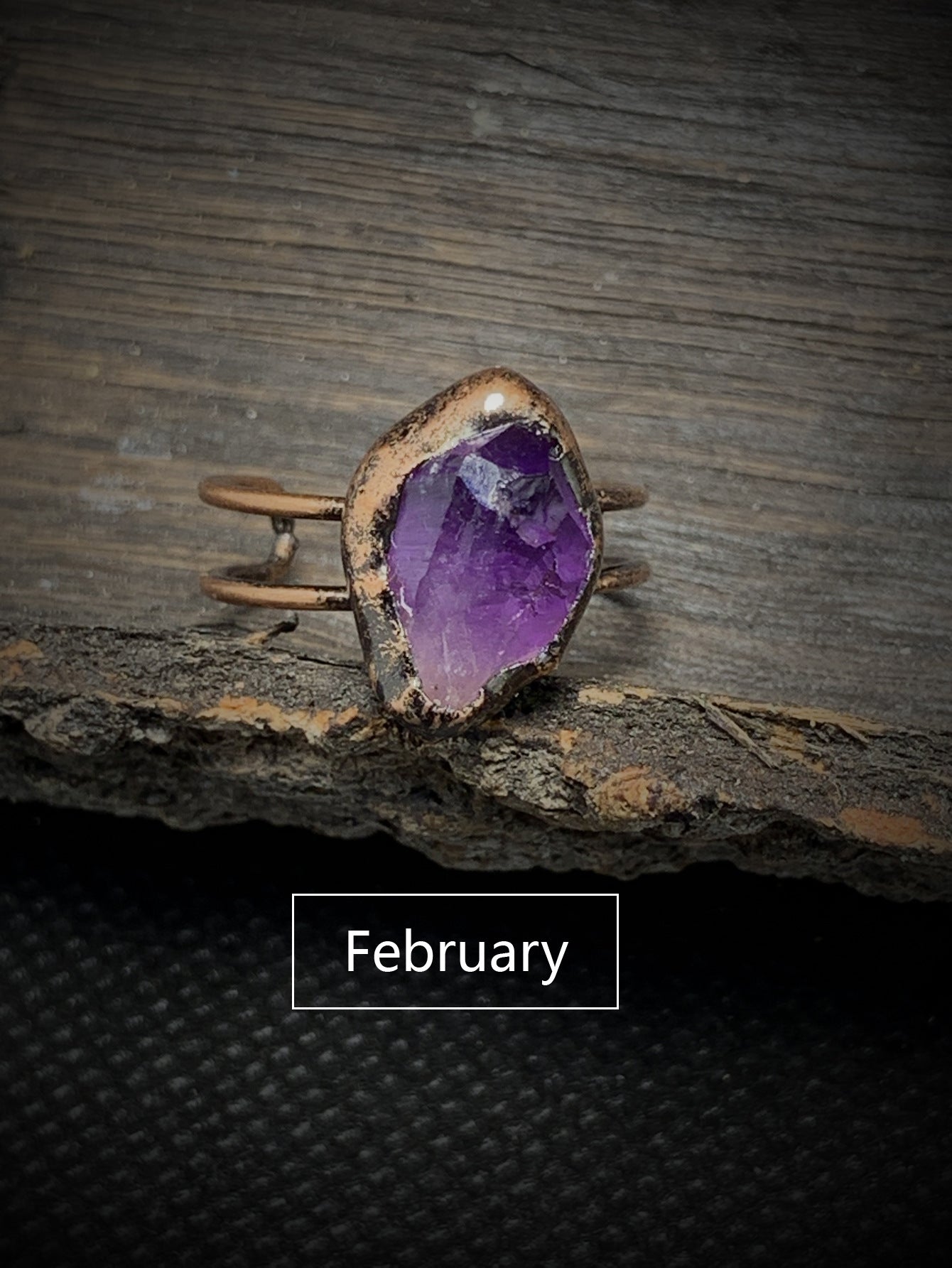 Wholesale Vintage Twelve Birthstone Natural Raw Stone Open Adjustable Ring