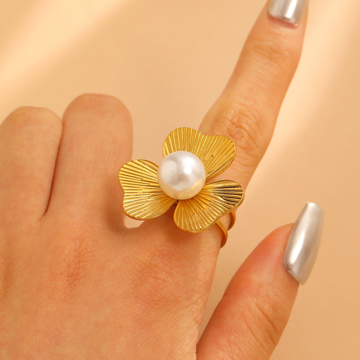 Wholesale Vintage glossy texture ring